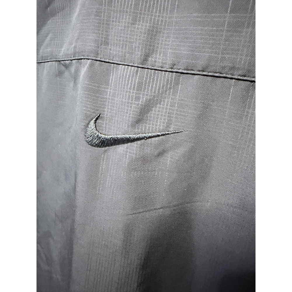 Nike Men's Pullover Windbreaker Jacket Large Black V-Neck Long Sleeve Pockets - Picture 4 of 7